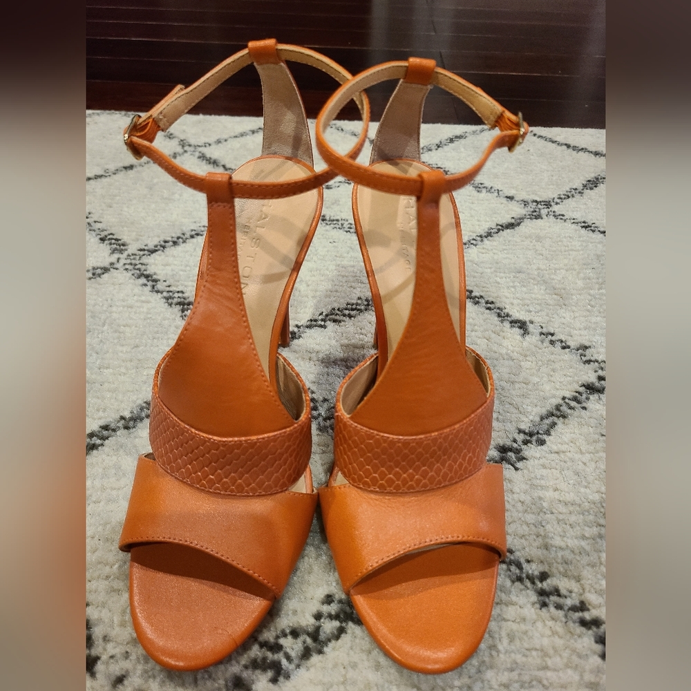 HALSTON Heritage Orange Heels Size 8